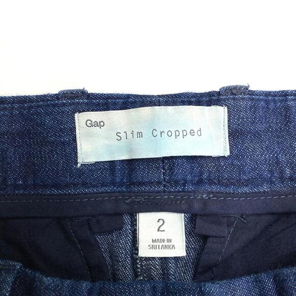 Gap Slim Cropped Women's size 2 Dark Wash Blue Denim Jeans - Picture 3 of 4